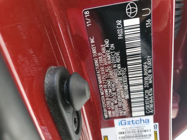 NMTKHMBX1KR079132 - 2019 TOYOTA C-HR XLE Rouge photo 13