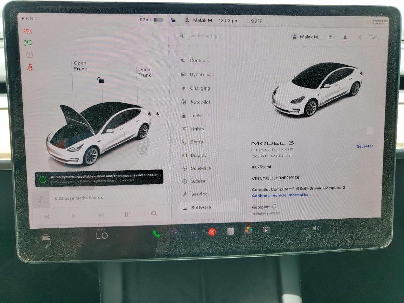 5YJ3E1EB0NF210136 - 2022 TESLA MODEL 3 白色 照片 9