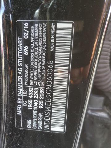 WDDSJ4EB9GN360068 - 2016 MERCEDES-BENZ CLA 250 BLACK photo 12