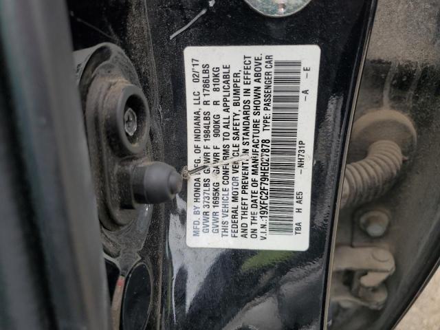 19XFC2F79HE027878 - 2017 HONDA CIVIC EX BLACK photo 12