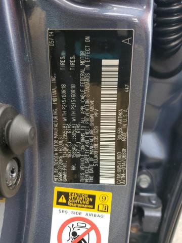 5TDJKRFH9ES051629 - 2014 TOYOTA HIGHLANDER XLE BLUE photo 13