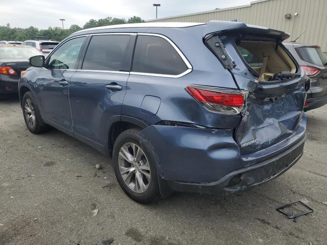 5TDJKRFH9ES051629 - 2014 TOYOTA HIGHLANDER XLE BLUE photo 2