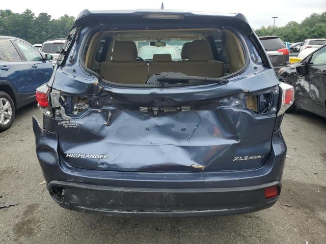 5TDJKRFH9ES051629 - 2014 TOYOTA HIGHLANDER XLE BLUE photo 6