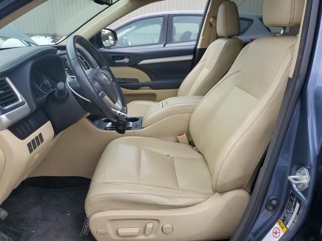 5TDJKRFH9ES051629 - 2014 TOYOTA HIGHLANDER XLE BLUE photo 7