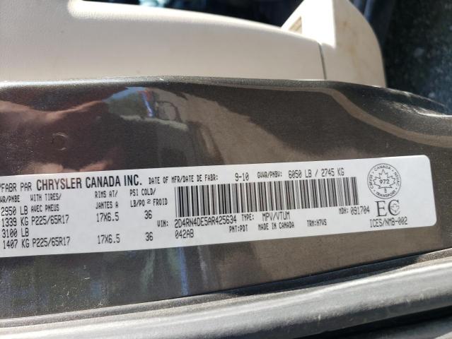 2D4RN4DE5AR425634 - 2010 DODGE GRAND CARA SE GRAY photo 13