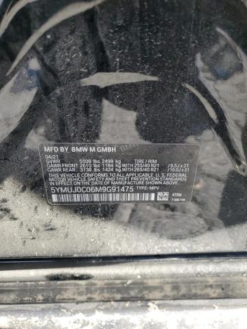 5YMUJ0C06M9G91475 - 2021 BMW X4 M COMPETITION Czarny zdjęcie 13