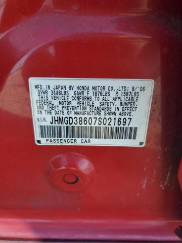 JHMGD38607S021697 - 2007 HONDA FIT S RED photo 12