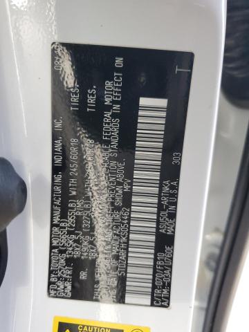 5TDZARFH1KS054462 - 2019 TOYOTA HIGHLANDER LE WHITE photo 13