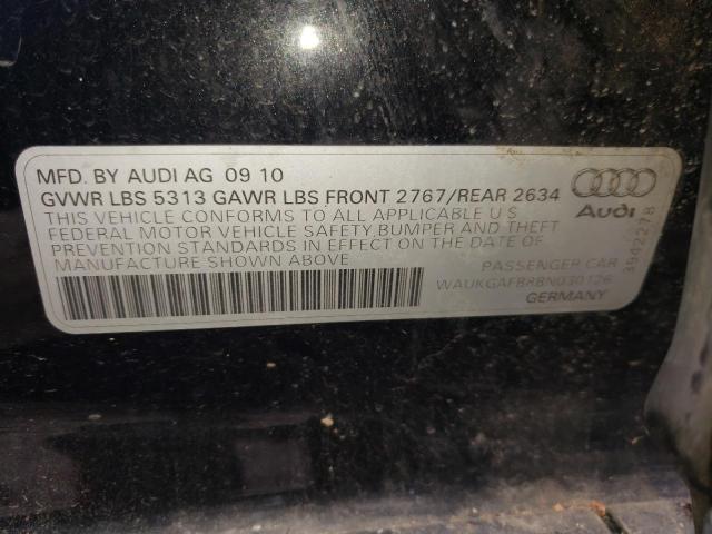 WAUKGAFB8BN030126 - 2011 AUDI A6 PRESTIGE შავი ფოტო 12