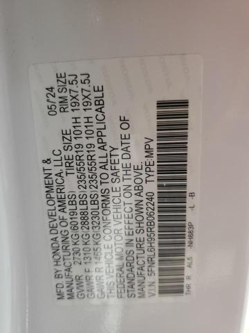 5FNRL6H95RB062240 - 2024 HONDA ODYSSEY ELITE Білий фото 13