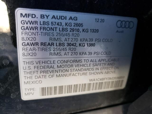 WA1C4BFY3M2036859 - 2021 AUDI SQ5 PRESTIGE BLACK photo 10