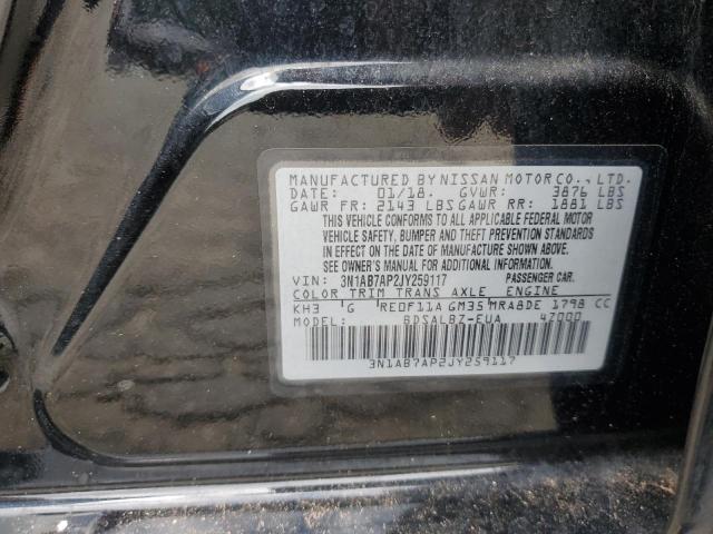 3N1AB7AP2JY259117 - 2018 NISSAN SENTRA S BLACK photo 13