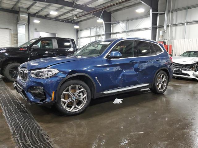 5UXTY5C03M9H86961 - 2021 BMW X3 XDRIVE30I BLUE photo 1