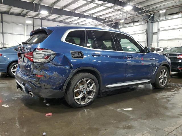 5UXTY5C03M9H86961 - 2021 BMW X3 XDRIVE30I BLUE photo 3