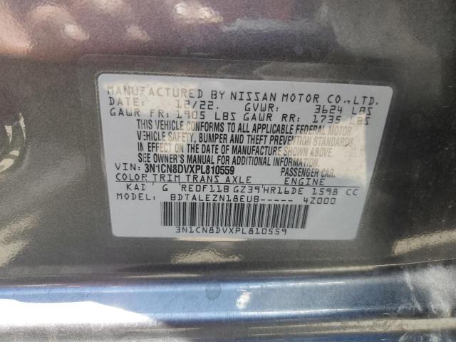 3N1CN8DVXPL810559 - 2023 NISSAN VERSA S رمادي صورة 12