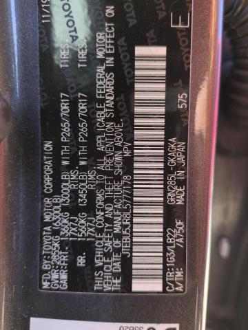 JTEBU5JR8L5777178 - 2020 TOYOTA 4RUNNER SR5/SR5 PREMIUM Сұр фото 13