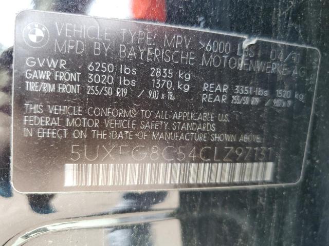 5UXFG8C54CLZ97131 - 2012 BMW X6 XDRIVE50I BLACK photo 12