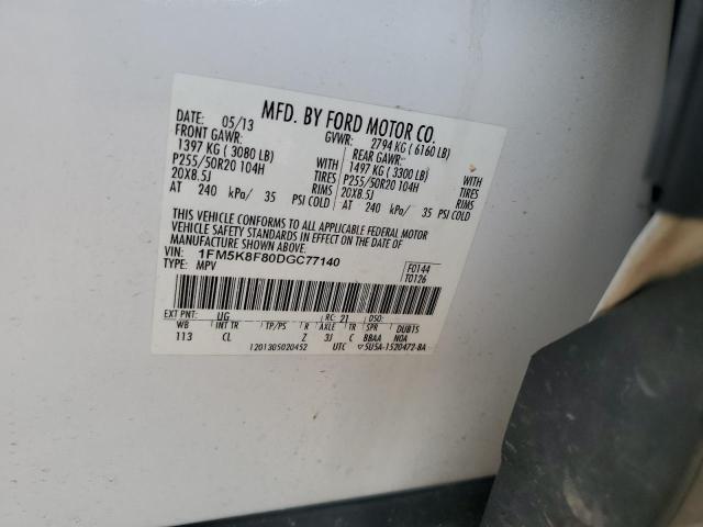 1FM5K8F80DGC77140 - 2013 FORD EXPLORER LIMITED Ağ foto 13