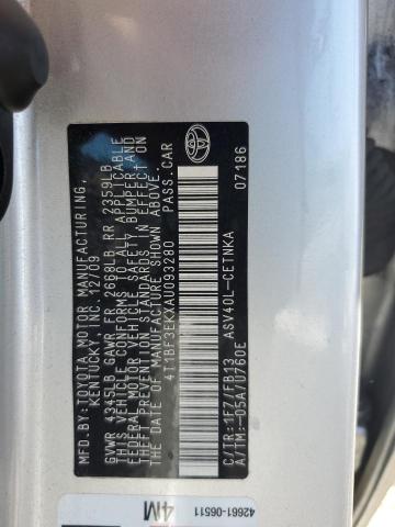 4T1BF3EKXAU093280 - 2010 TOYOTA CAMRY BASE Күміс фото 12