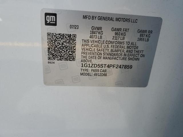 1G1ZD5ST4PF247859 - 2023 CHEVROLET MALIBU LT WHITE photo 12