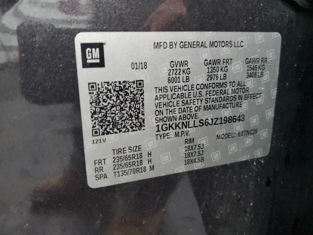 1GKKNLLS6JZ198643 - 2018 GMC ACADIA SLE 灰色 照片 13