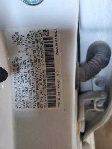 2HGFC2F87MH532679 - 2021 HONDA CIVIC SPORT Ақ фото 12