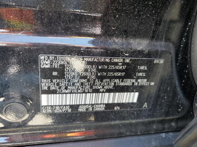 2T3RWRFVXLW071610 - 2020 TOYOTA RAV4 XLE 黑色 照片 14