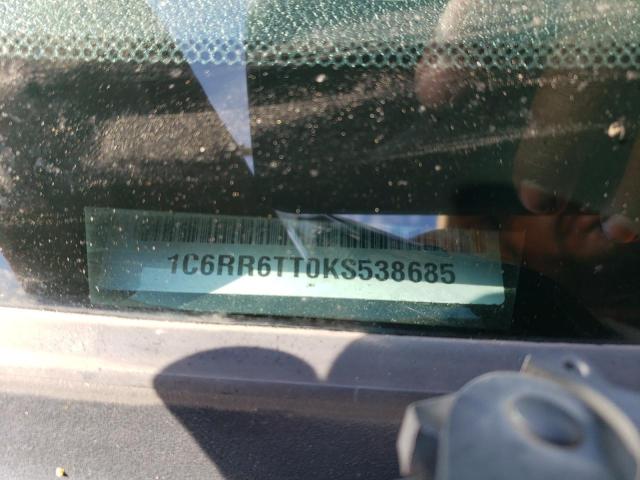 1C6RR6TT0KS538685 - 2019 RAM 1500 CLASS SLT შავი ფოტო 12