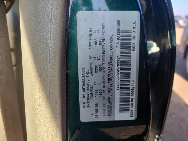 1YVGF22D2W5762924 - 1998 MAZDA 626 ES GREEN photo 12