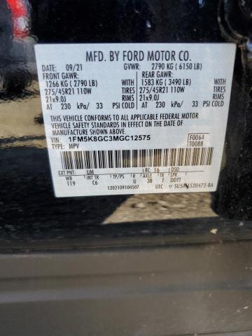 1FM5K8GC3MGC12575 - 2021 FORD EXPLORER ST BLACK photo 14