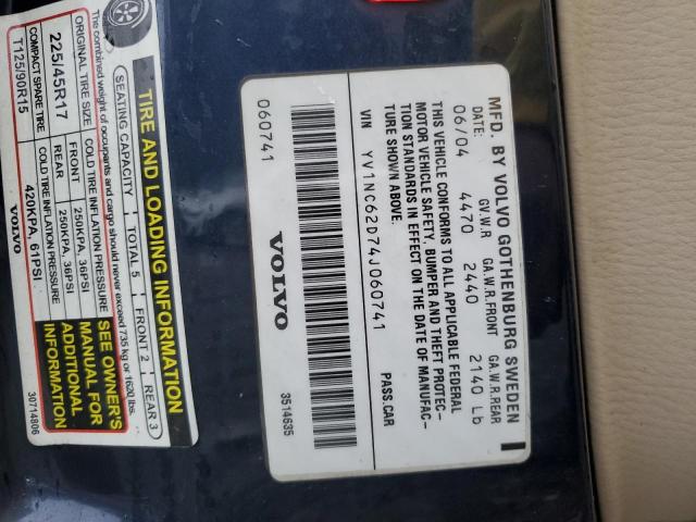 YV1NC62D74J060741 - 2004 VOLVO C70 HPT BLUE photo 10