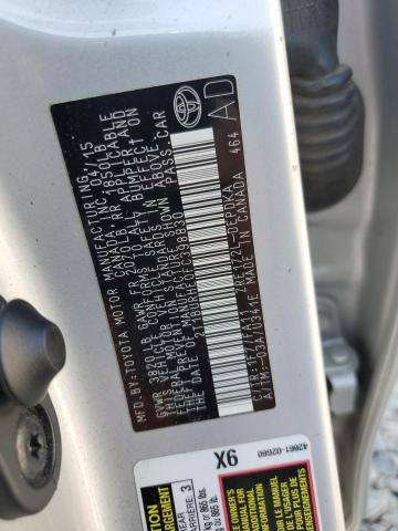 2T1BURHE0FC398830 - 2015 TOYOTA COROLLA LE L SILVER photo 12