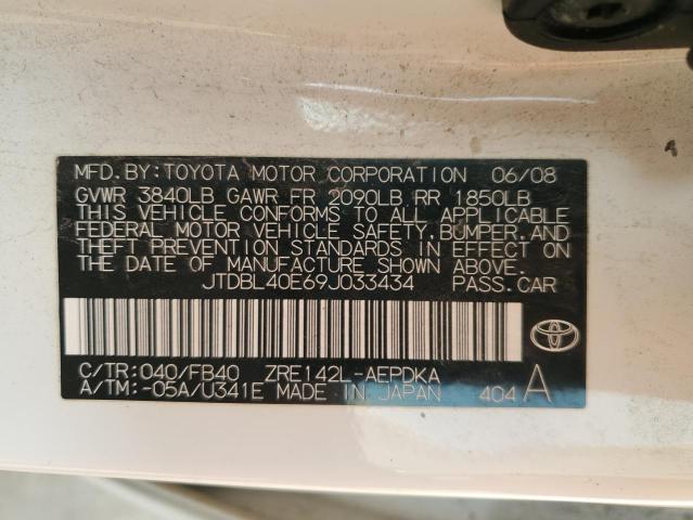 JTDBL40E69J033434 - 2009 TOYOTA COROLLA BASE თეთრი ფოტო 13
