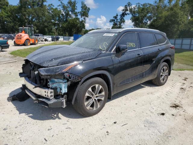 5TDGZRAH8NS540911 - 2022 TOYOTA HIGHLANDER XLE BLACK photo 1