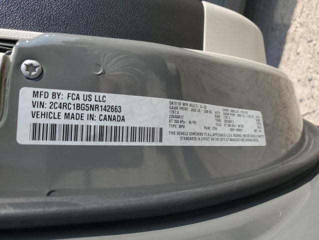 2C4RC1BG5NR142663 - 2022 CHRYSLER PACIFICA TOURING L Մոխրագույն լուսանկար 13