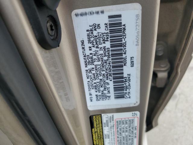 4T1BE32K24U799493 - 2004 TOYOTA CAMRY LE TAN photo 12