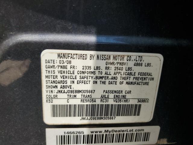 JNKAJ09E88M305667 - 2008 INFINITI EX35 BASE 蓝色 照片 12