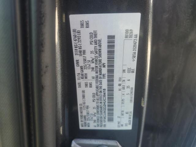 1FMCU9GD2HUC39418 - 2017 FORD ESCAPE SE 石墨色 照片 13