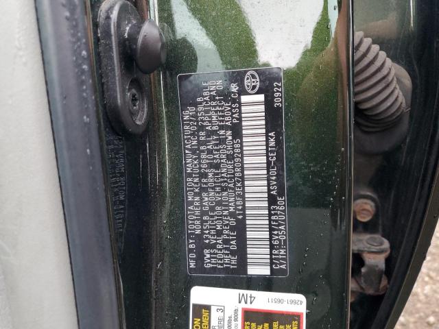 4T4BF3EK7BR092885 - 2011 TOYOTA CAMRY BASE GREEN photo 12