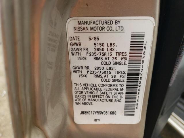 JN8HD17Y5SW081686 - 1995 NISSAN PATHFINDER LE SILVER photo 12