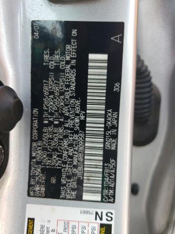 JTEBU14R878099587 - 2007 TOYOTA 4RUNNER SR5 SILVER photo 13