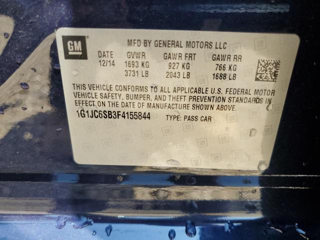 1G1JC6SB3F4155844 - 2015 CHEVROLET SONIC LT ლურჯი ფოტო 13