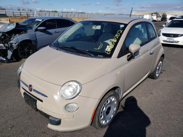 3C3CFFAR9CT119835 - 2012 FIAT 500 POP BEIGE photo 2