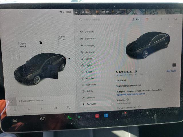 5YJ3E1EA0MF917355 - 2021 TESLA MODEL 3 BLACK photo 9