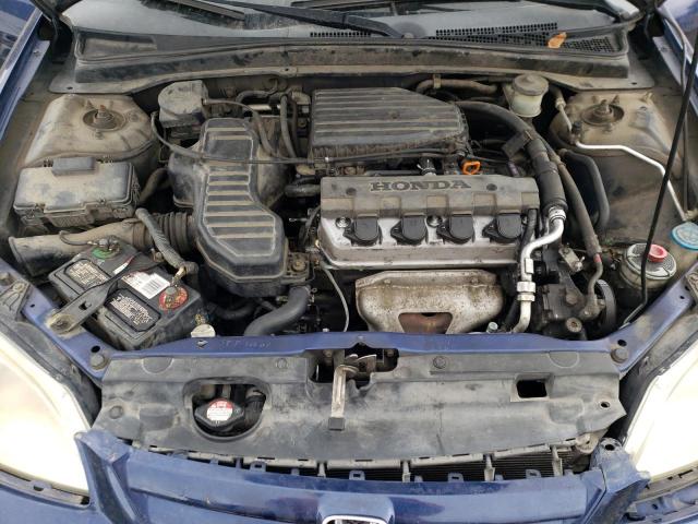 2HGES16563H614674 - 2003 HONDA CIVIC LX BLUE photo 11