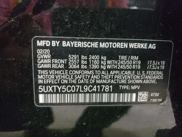 5UXTY5C07L9C41781 - 2020 BMW X3 XDRIVE30I BLACK photo 13