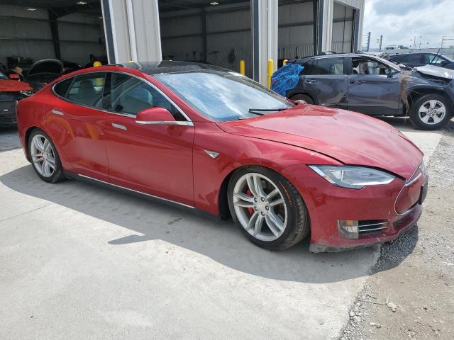 5YJSA1E45FF111824 - 2015 TESLA MODEL S Կարմիր լուսանկար 4