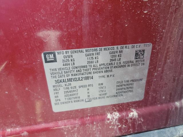 3GKALMEV2JL218814 - 2018 GMC TERRAIN SLE Bordeaux photo 13