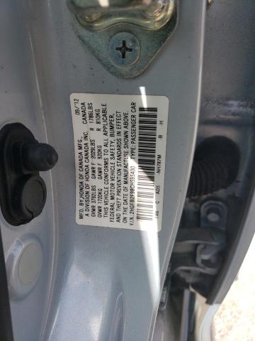 2HGFB2F98CH595400 - 2012 HONDA CIVIC EXL ვერცხლისფერი ფოტო 13