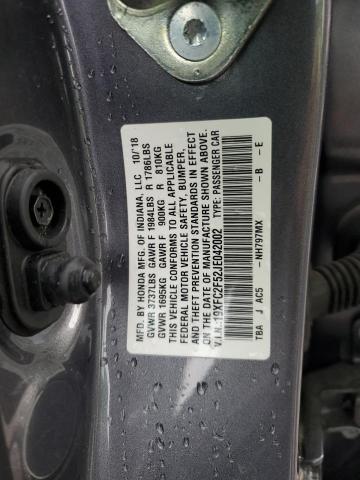 19XFC2F52JE042002 - 2018 HONDA CIVIC LX GRAY photo 12